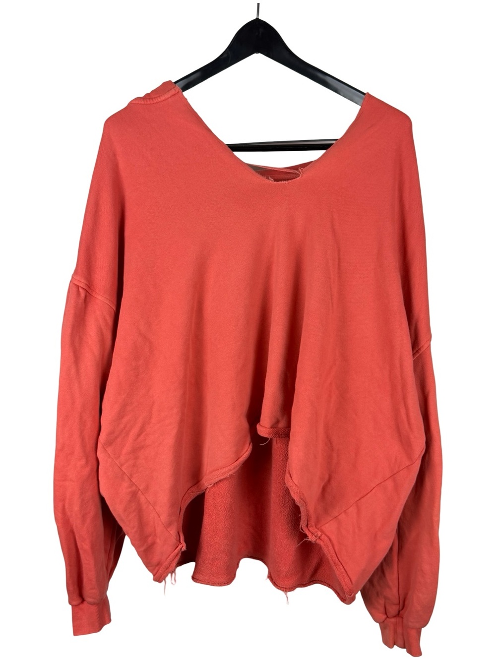 Women’s Y2K Free People Oversized Mall Core Pullover Orange Hoodie Size L
